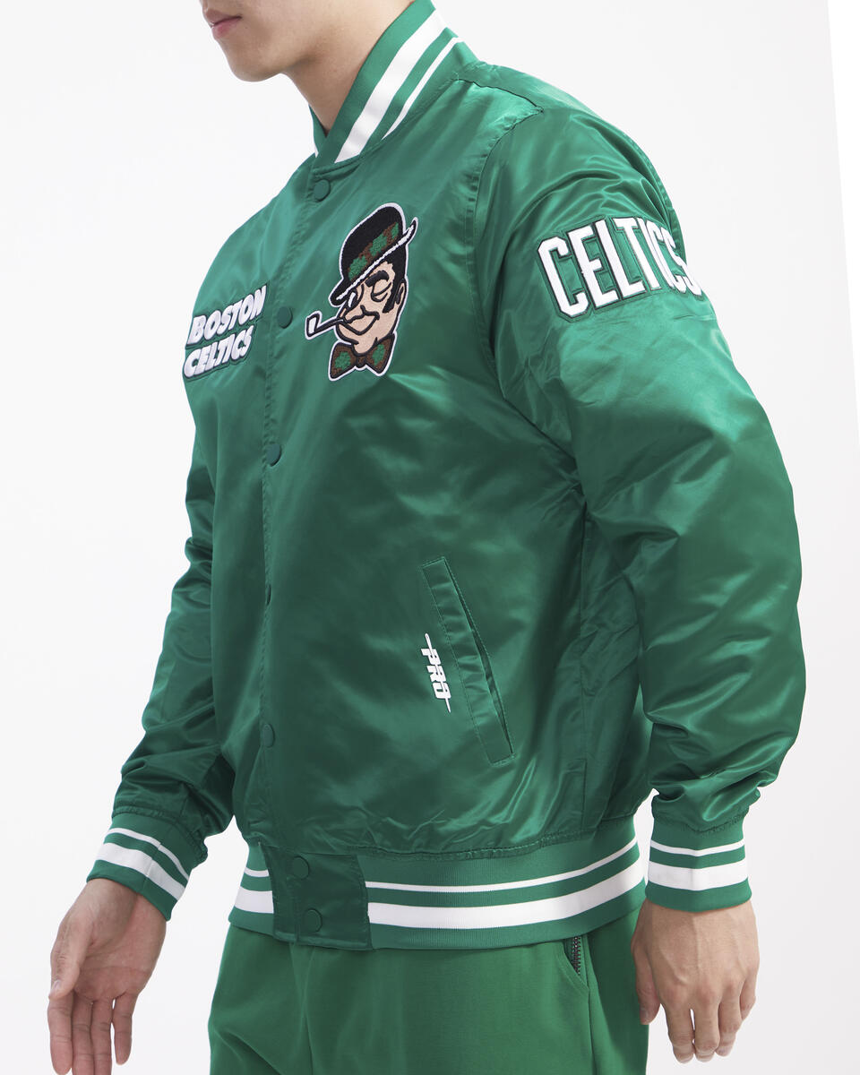Green Boston Celtics Pro Standard Logo Mascot Satin Jacket