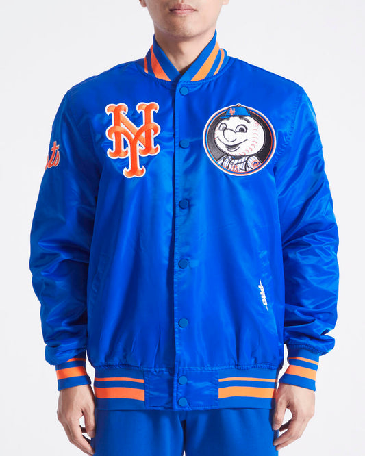 Royal Blue New York Mets Pro Standard Logo Mascot Satin Jacket