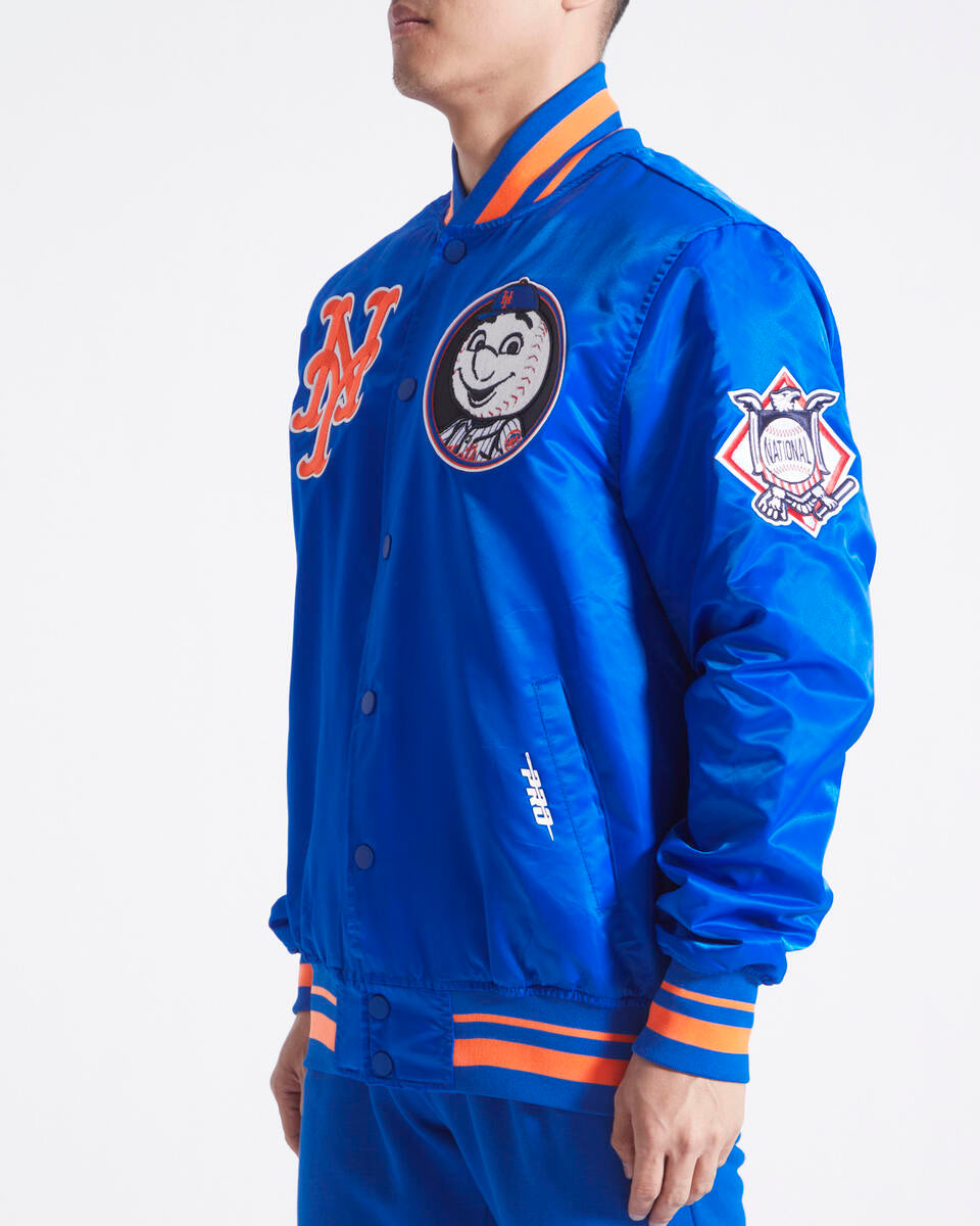 Royal Blue New York Mets Pro Standard Logo Mascot Satin Jacket