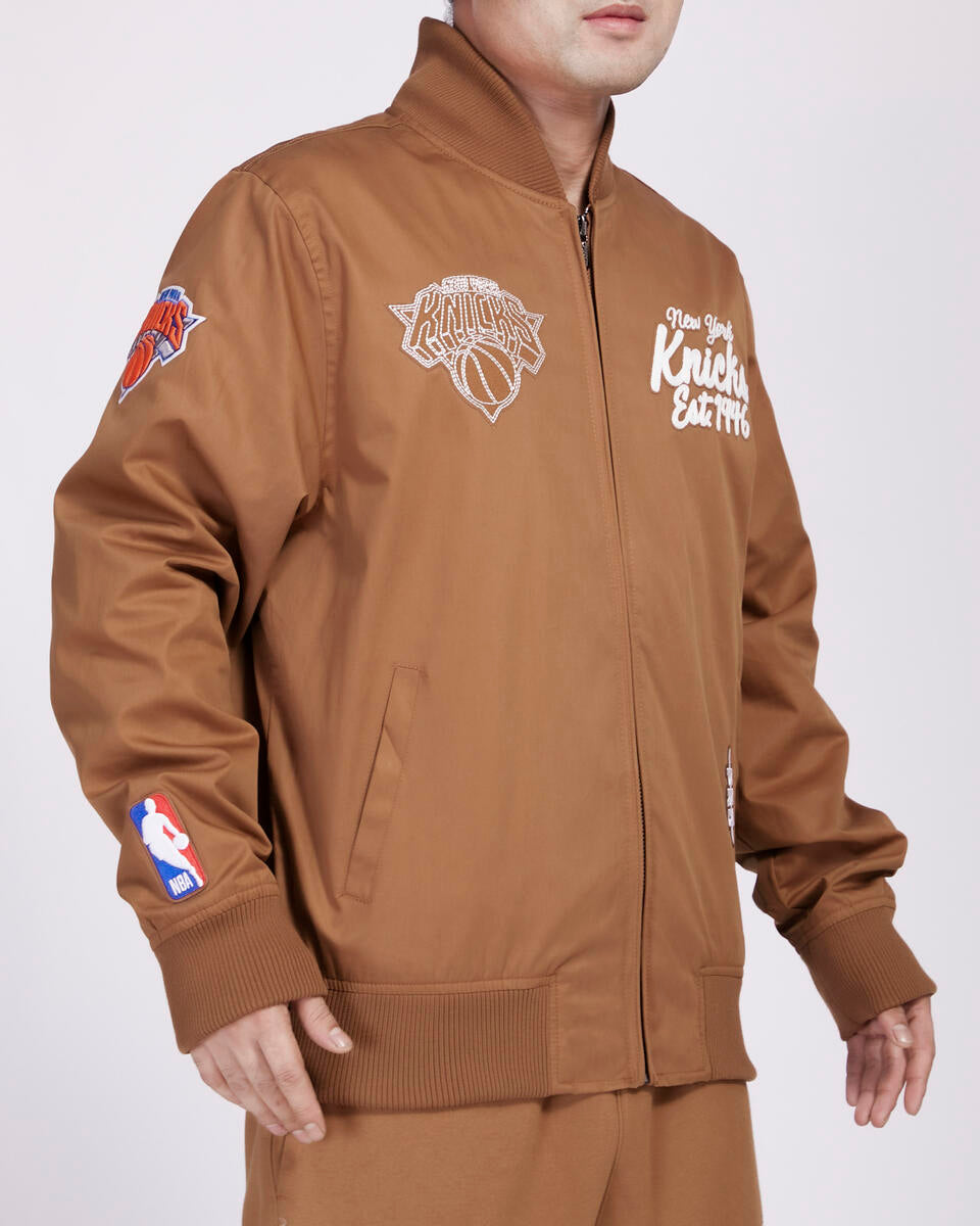 Pro Standard New York Knicks Clay Brown Paint The City Twill Jacket