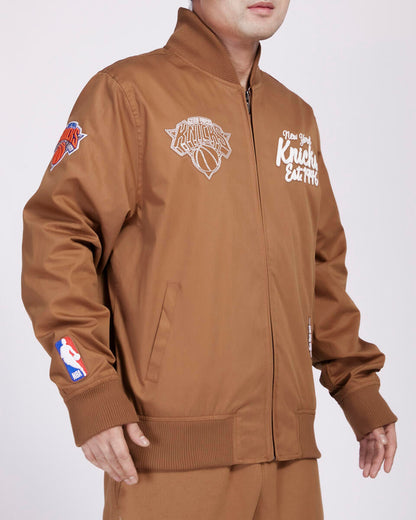 Pro Standard New York Knicks Clay Brown Paint The City Twill Jacket