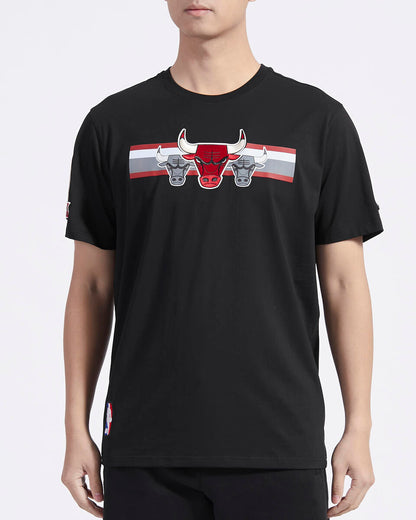 Black Chicago Bulls Pro Standard Retro Striper Short Sleeve T-Shirt