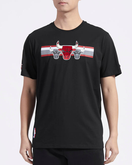 Black Chicago Bulls Pro Standard Retro Striper Short Sleeve T-Shirt