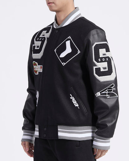 Black Chicago White Sox Pro Standard Logo Mashup Wool Varsity Heavy Jacket