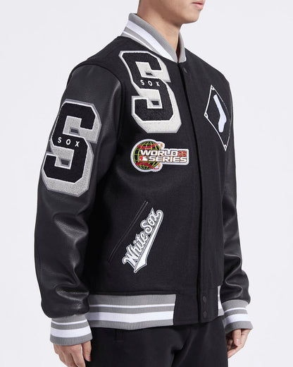 Black Chicago White Sox Pro Standard Logo Mashup Wool Varsity Heavy Jacket