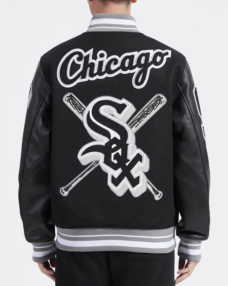 Black Chicago White Sox Pro Standard Logo Mashup Wool Varsity Heavy Jacket