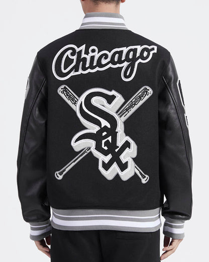 Black Chicago White Sox Pro Standard Logo Mashup Wool Varsity Heavy Jacket