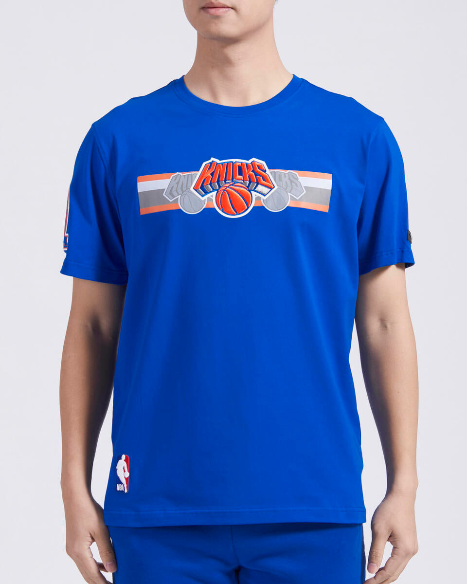 Royal Blue New York Knicks Pro Standard Retro Striper Short Sleeve T-Shirt