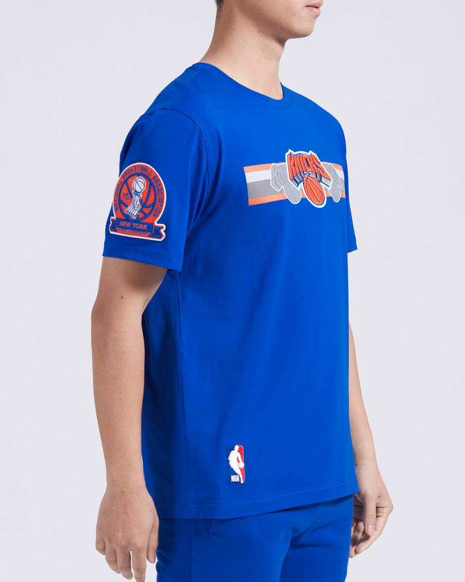 Royal Blue New York Knicks Pro Standard Retro Striper Short Sleeve T-Shirt