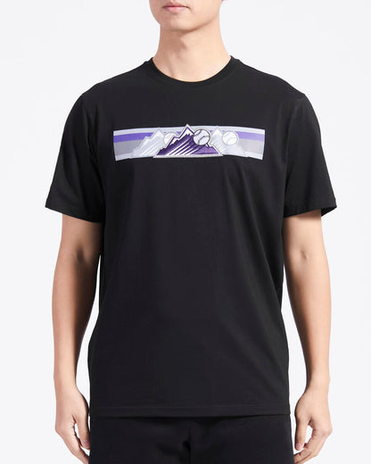 Black Colorado Rockies Pro Standard Retro Striper Short Sleeve T-Shirt