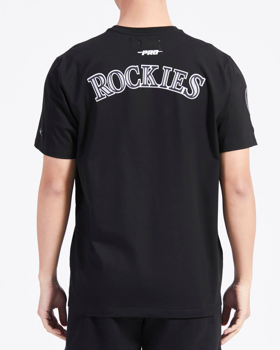 Black Colorado Rockies Pro Standard Retro Striper Short Sleeve T-Shirt