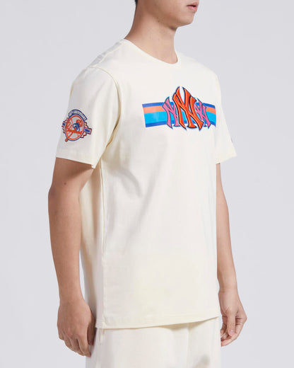 Off White New York Yankees Pro Standard Retro Striper Short Sleeve T-Shirt