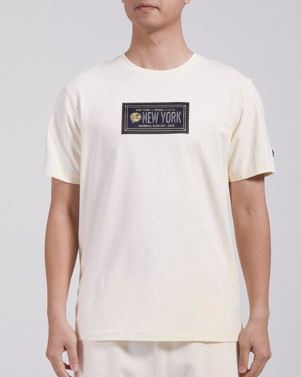 Off White New York Yankees Pro Standard Club Member Badge Short Sleeve T-Shirt