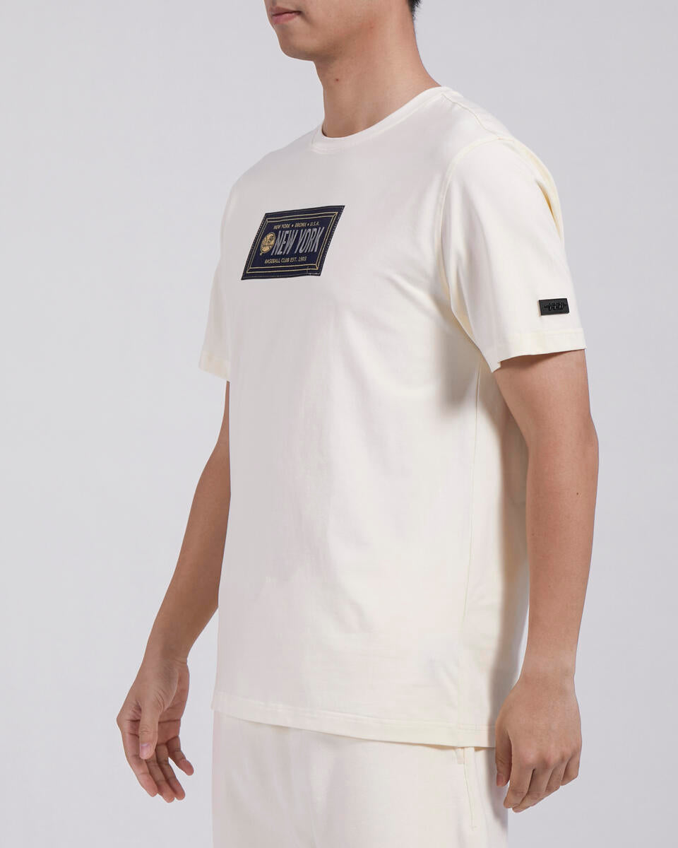 Off White New York Yankees Pro Standard Club Member Badge Short Sleeve T-Shirt