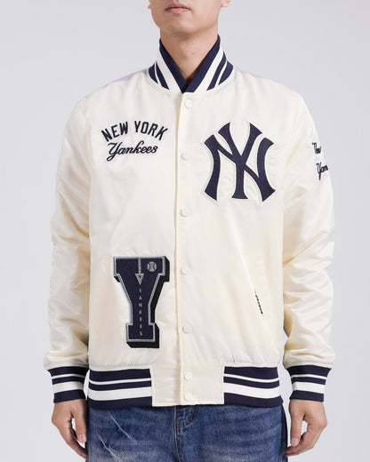 Off White New York Yankees Pro Standard Sublimated Midnight Sky Satin Jacket
