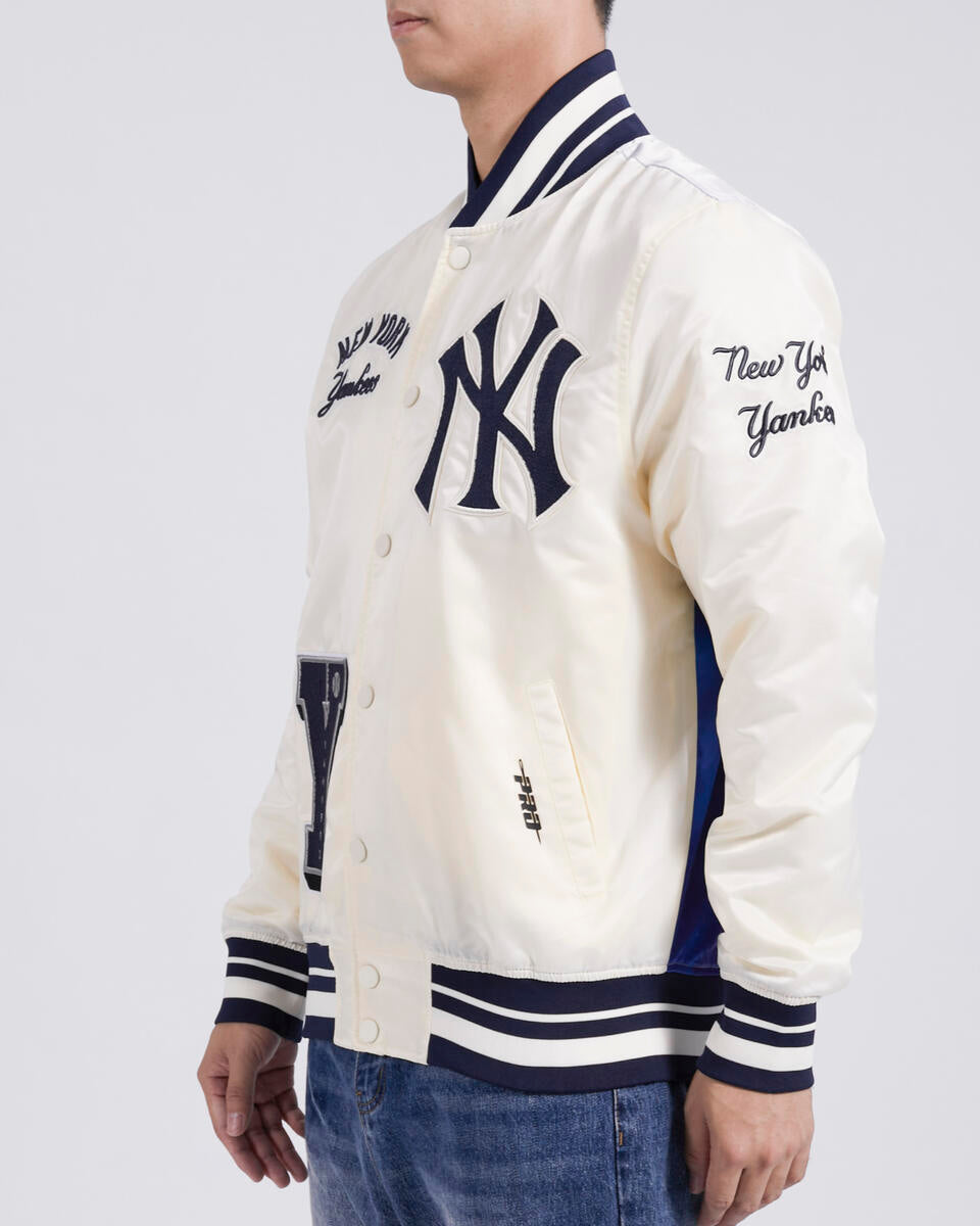 Off White New York Yankees Pro Standard Sublimated Midnight Sky Satin Jacket