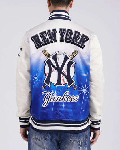 Off White New York Yankees Pro Standard Sublimated Midnight Sky Satin Jacket