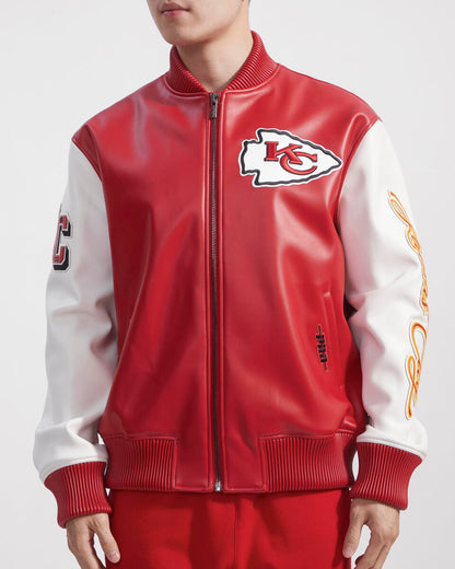 Red Kansas City Chiefs Pro Standard City Signature Heavy Vegan Leather Jacket