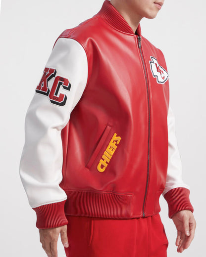 Red Kansas City Chiefs Pro Standard City Signature Heavy Vegan Leather Jacket