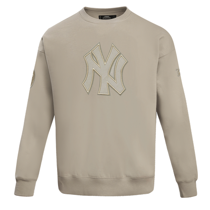 Tan New York Yankees Pro Standard Mashup Crewneck Fleece Sweatshirt