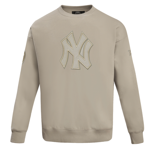 Tan New York Yankees Pro Standard Mashup Crewneck Fleece Sweatshirt
