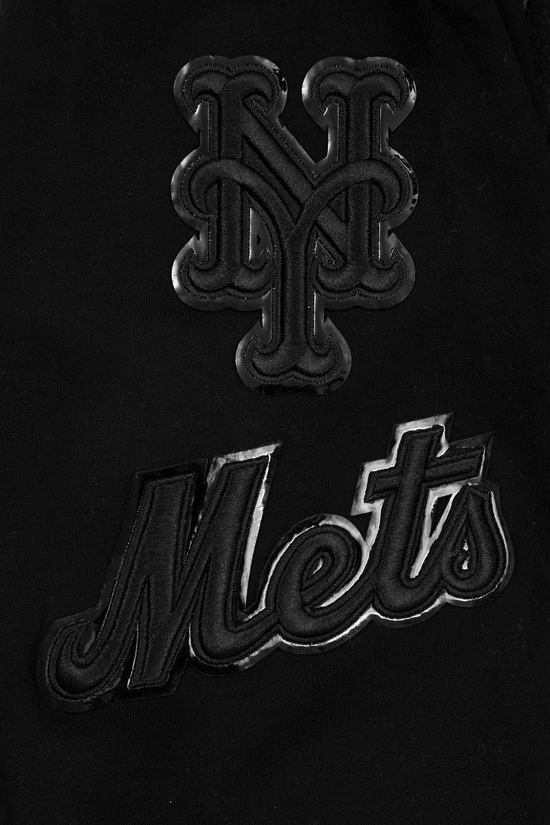 Triple Black New York Mets Pro Standard Pullover Crewneck Hoodie