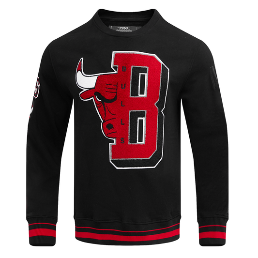 Black Chicago Bulls Pro Standard Mashup Crewneck Fleece Sweatshirt