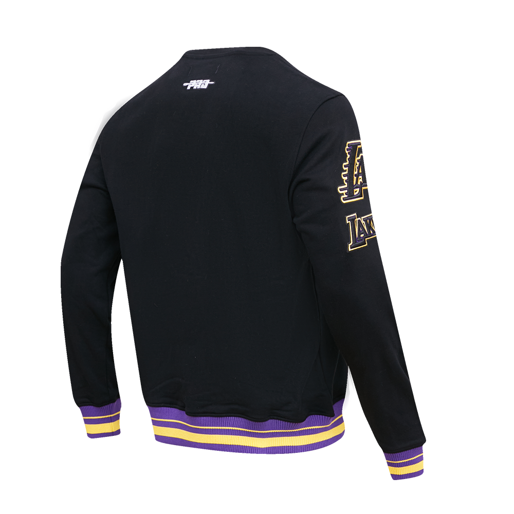 Black Los Angeles Lakers Pro Standard Mashup Crewneck Fleece Sweatshirt
