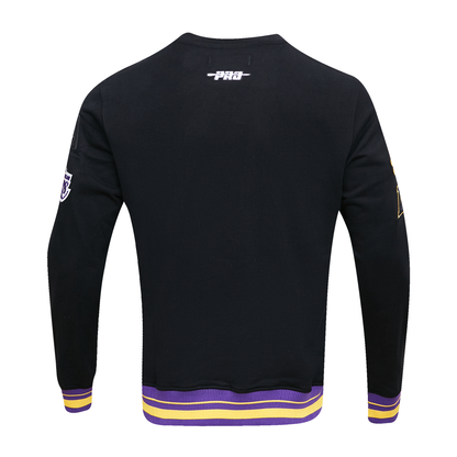 Black Los Angeles Lakers Pro Standard Mashup Crewneck Fleece Sweatshirt