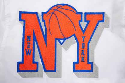 White New York Knicks Pro Standard Mashup Light Satin Jacket