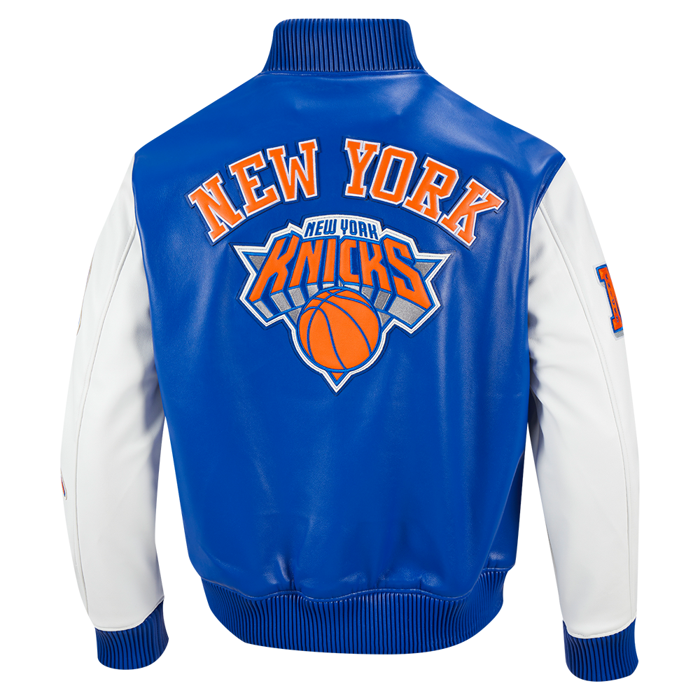 Royal Blue New York Knicks City Signature Full PU Leather NBA Varsity Jacket