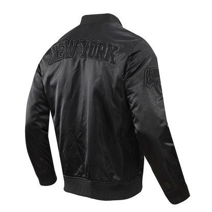 Triple Black New York Knicks Pro Standard Light Satin Jacket