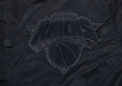 Triple Black New York Knicks Pro Standard Light Satin Jacket