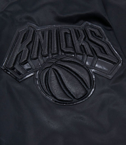 Triple Black New York Knicks Pro Standard Light Satin Jacket