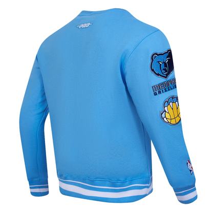University Blue Memphis Grizzlies Pro Standard Pullover Mashup Crewneck Fleece Sweatshirt