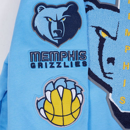 University Blue Memphis Grizzlies Pro Standard Pullover Mashup Crewneck Fleece Hoodie