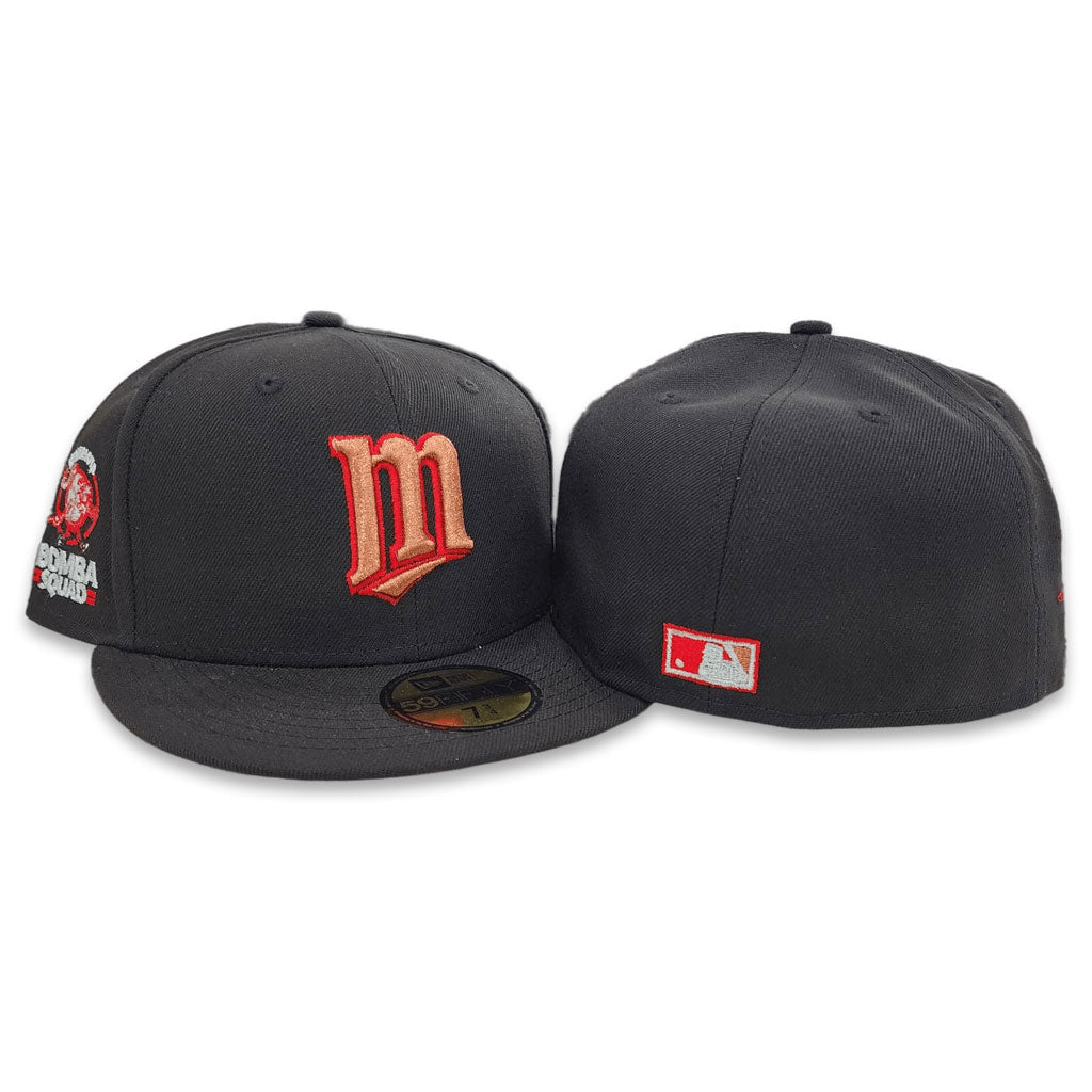 Black Minnesota Twins Gray Bottom Bomba Squad Side Patch New Era 59Fifty Fitted
