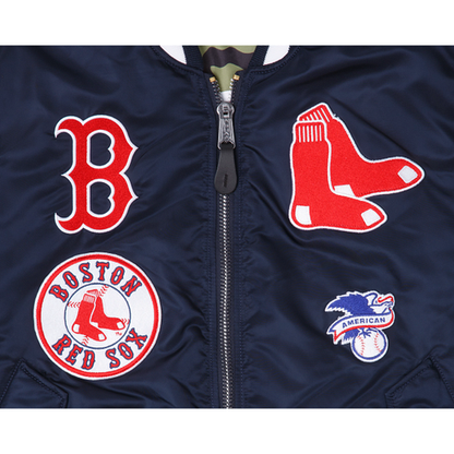 Navy Blue Boston Red Sox Alpha Industries X New Era Reversible MA-1 Bomber Jacket