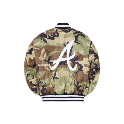 Navy Blue Atlanta Braves Alpha Industries X New Era Reversible MA-1 Bomber Jacket