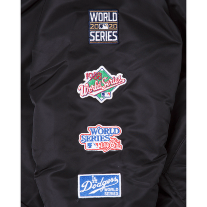 Black Los Angeles Dodgers Alpha Industries X New Era Reversible MA-1 Bomber Jacket
