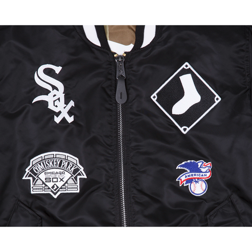 Black Chicago White Sox Alpha Industries X New Era Reversible MA-1 Bomber Jacket