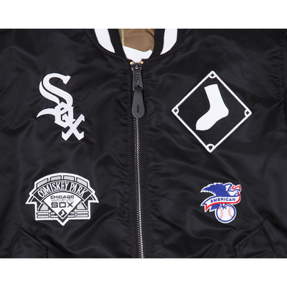Black Chicago White Sox Alpha Industries X New Era Reversible MA-1 Bomber Jacket