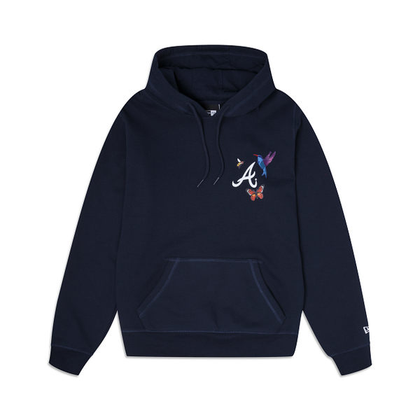 Navy Blue Atlanta Braves Blooming New Era Hoodie
