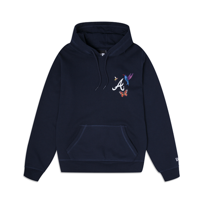 Navy Blue Atlanta Braves Blooming New Era Hoodie