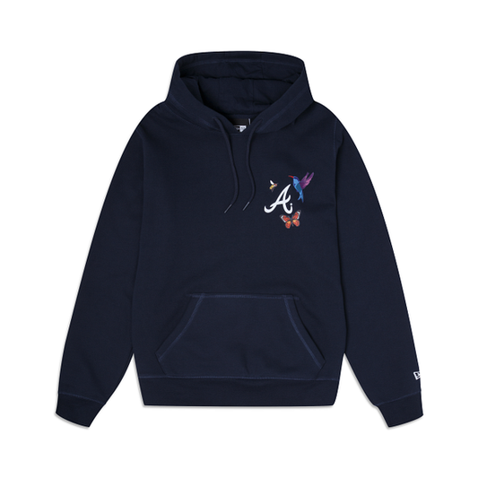 Navy Blue Atlanta Braves Blooming New Era Hoodie