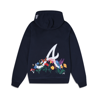Navy Blue Atlanta Braves Blooming New Era Hoodie