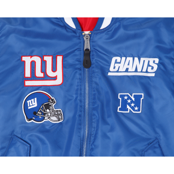 Royal Blue New York Giants Alpha Industries X New Era Reversible MA-1 Bomber Jacket