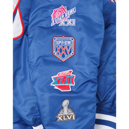 Royal Blue New York Giants Alpha Industries X New Era Reversible MA-1 Bomber Jacket