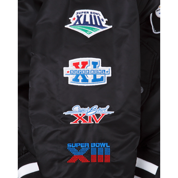 Black Pittsburgh Steelers Alpha Industries X New Era Reversible MA-1 Bomber Jacket