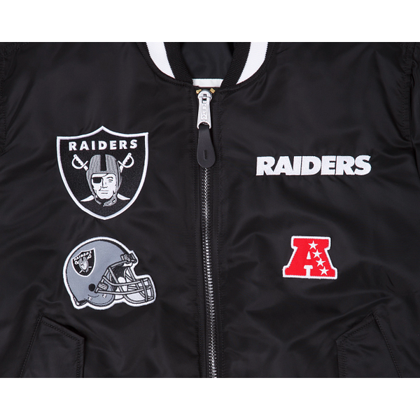 Black Las Vegas Raiders Alpha Industries X New Era Reversible MA-1 Bomber Jacket